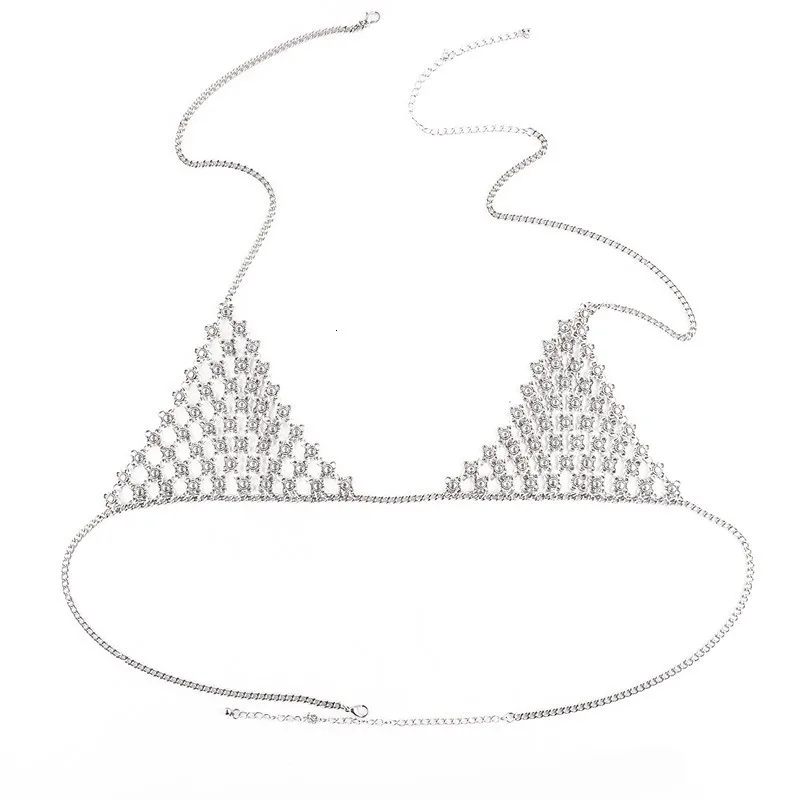 Модный винтажный Женский Топ Бикини Chainmaille, сексуальный бюстгальтер-бикини с цепочкой для тела, сетчатый цветочный бюстгальтер с v-образным вырезом, ожерелье из сплава, цепочка для тела