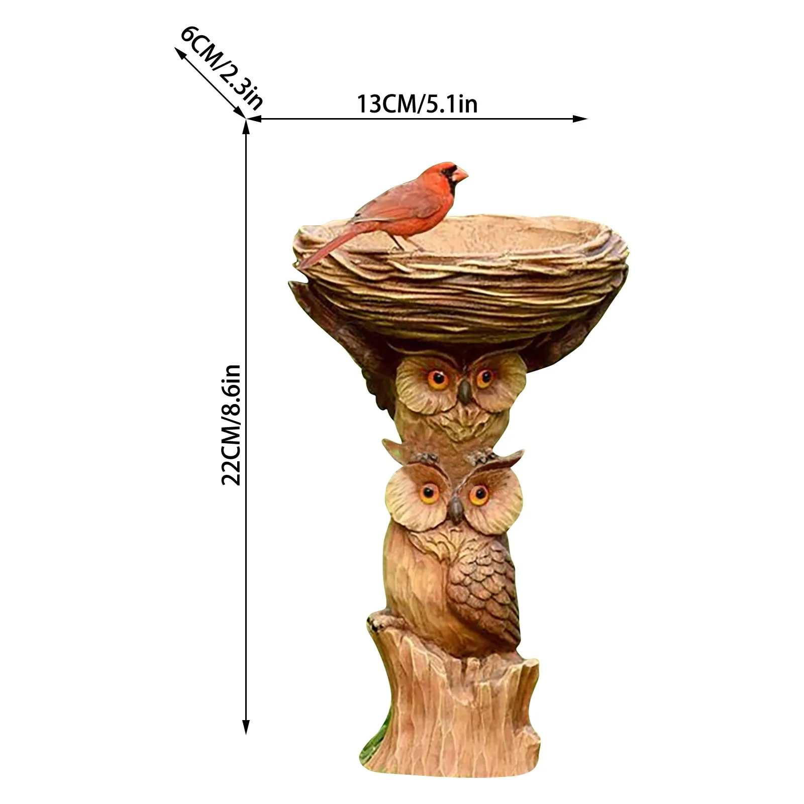 

Outdoor Bird Bath Bowl Resin Pedestal Fountains Decoration For Yard Garden Owl Stake Garden Patio Decoration 2021 Brand new