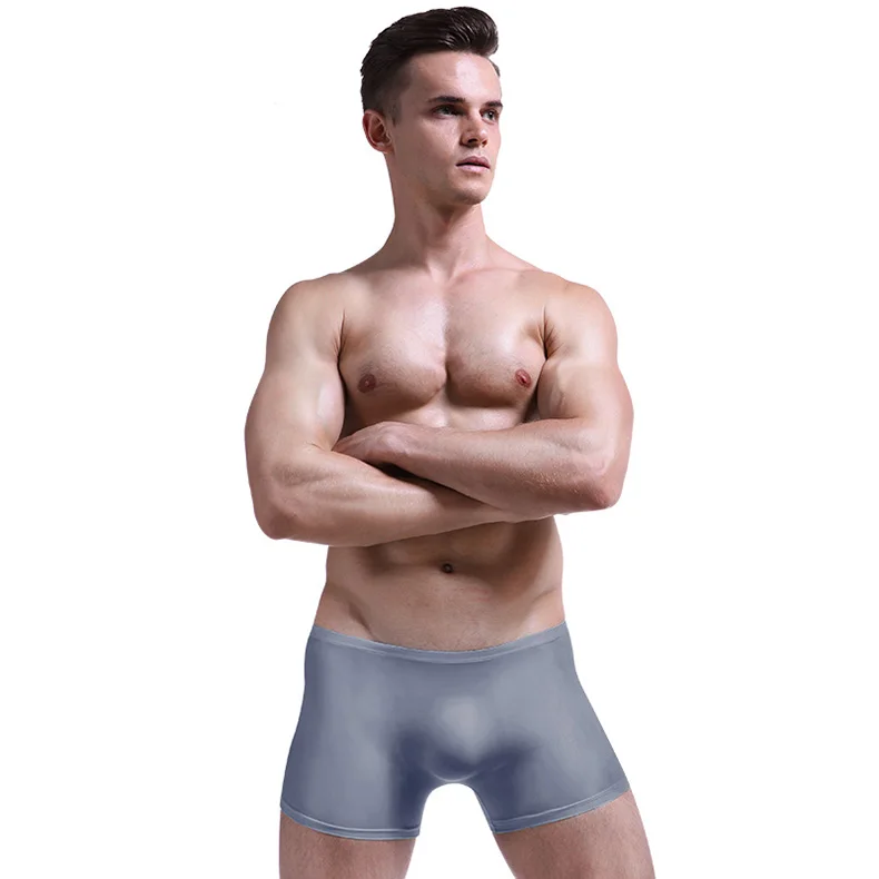 Мужские брендовые шорты-боксеры, сексуальное нижнее белье, ice silk Cueca Masculina Hombre Slips Ropa Interior, домашнее нижнее белье, мужские боксеры с мешочком для пениса