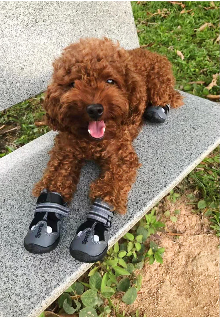 Теплая зимняя обувь для больших собак меховые ботинки прогулок нескользящая