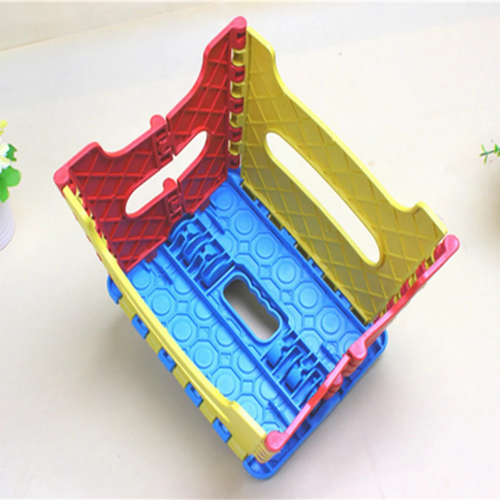 

1PCS portable Small dot plastic folding stool handle child stool Colorful bench