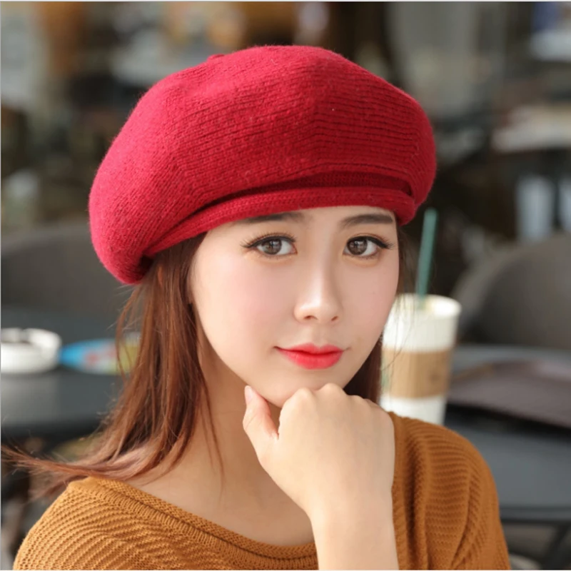 Зимние шапки для женщин Skullies Beanies модные теплые береты 2021 Новая женская вязаная