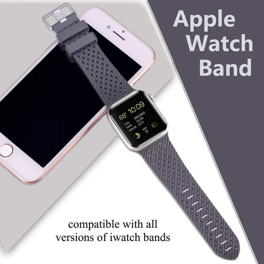 Ремешок для Apple Watch 4 3 2 1 силиконовый ремешок iWatch 5 38 мм 42 аксессуары наручных часов