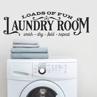large laundry rules wall sticker bathroom wash dry fold repeat laundry room wall decal washroom vinyl home decor