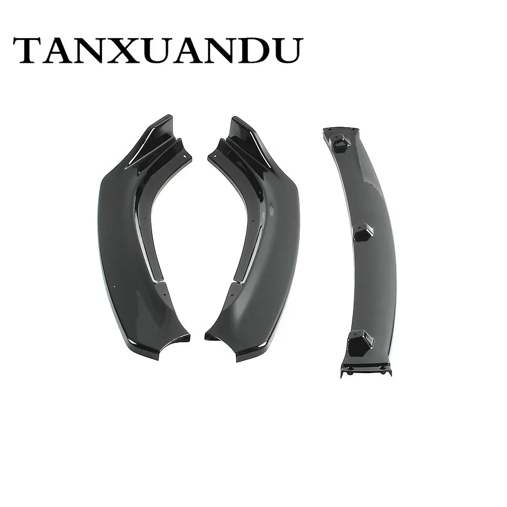 1026 роспись черный глянец 3 ступенчатый передний бампер спойлер днища крыло Спорт