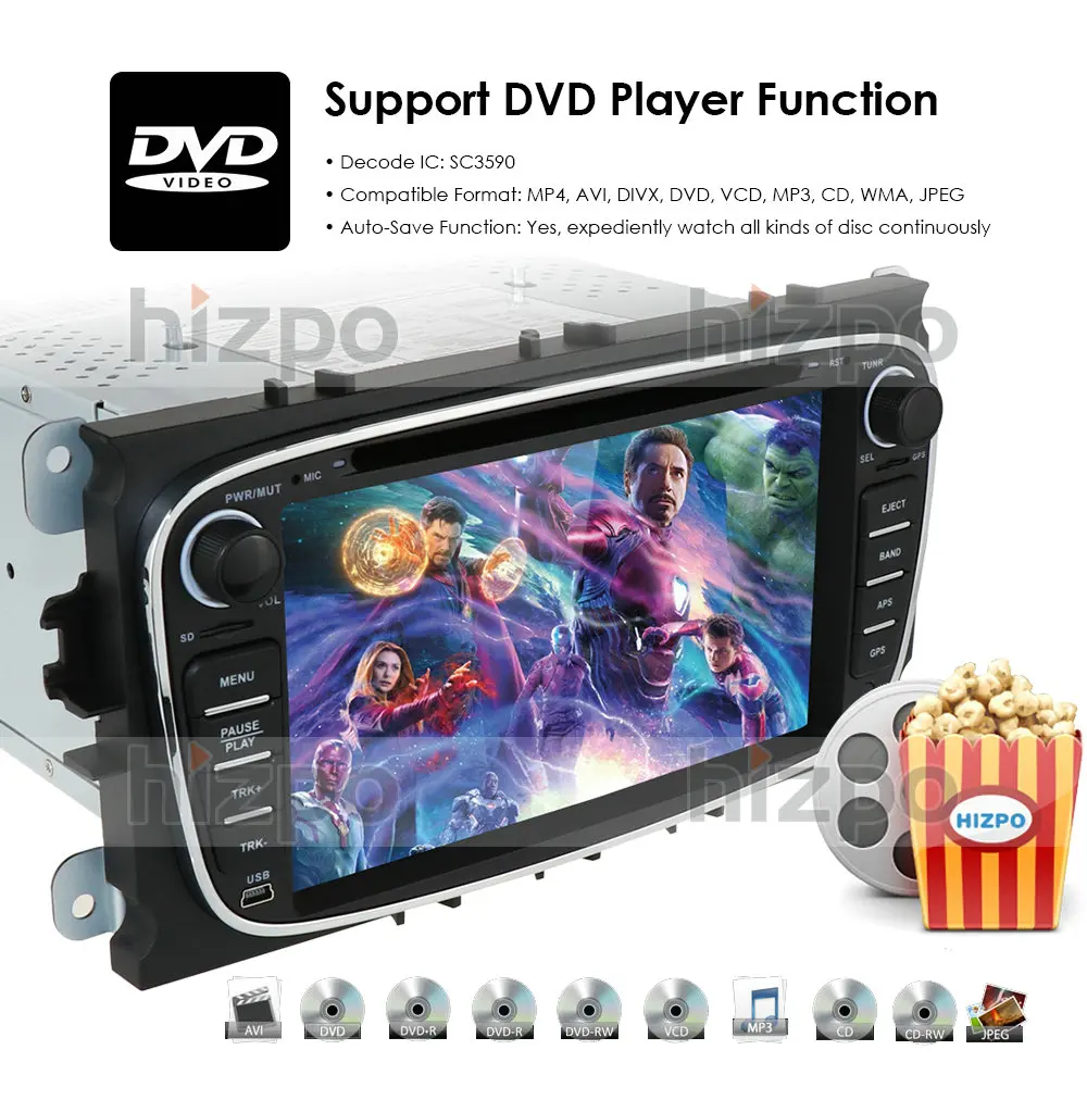 

Octa Core 4G Android 10 Car DVD Player 2 Din radio GPS Navi for Ford Focus Mondeo Kuga C-MAX S-MAX Galaxy Audio Stereo Head Unit