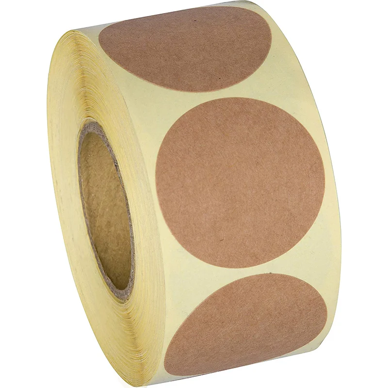 

500pcs Kraft Handmade Stickers Scrapbooking for Business Package Adhesive Blank Sticker Seal Labels Stationery 25/38/45/50mm