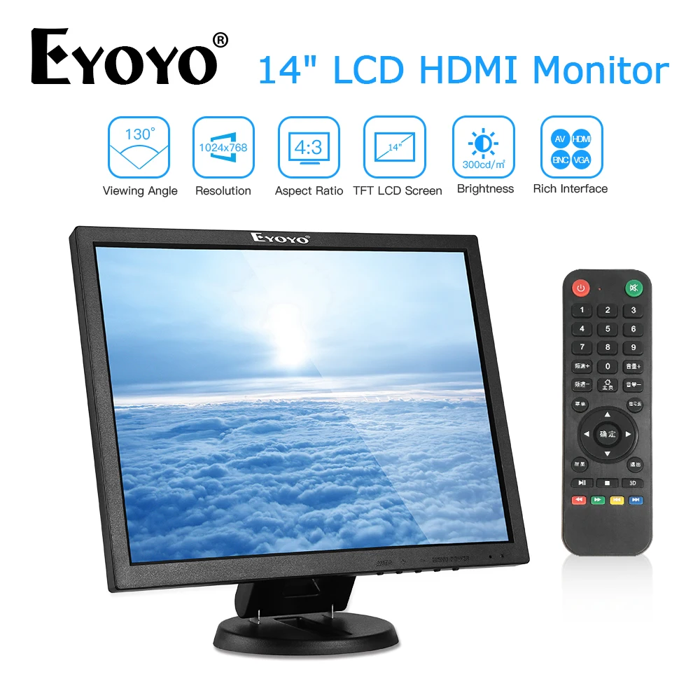 

Eyoyo EM14A 14 дюймов TFT монитор для видеонаблюдения