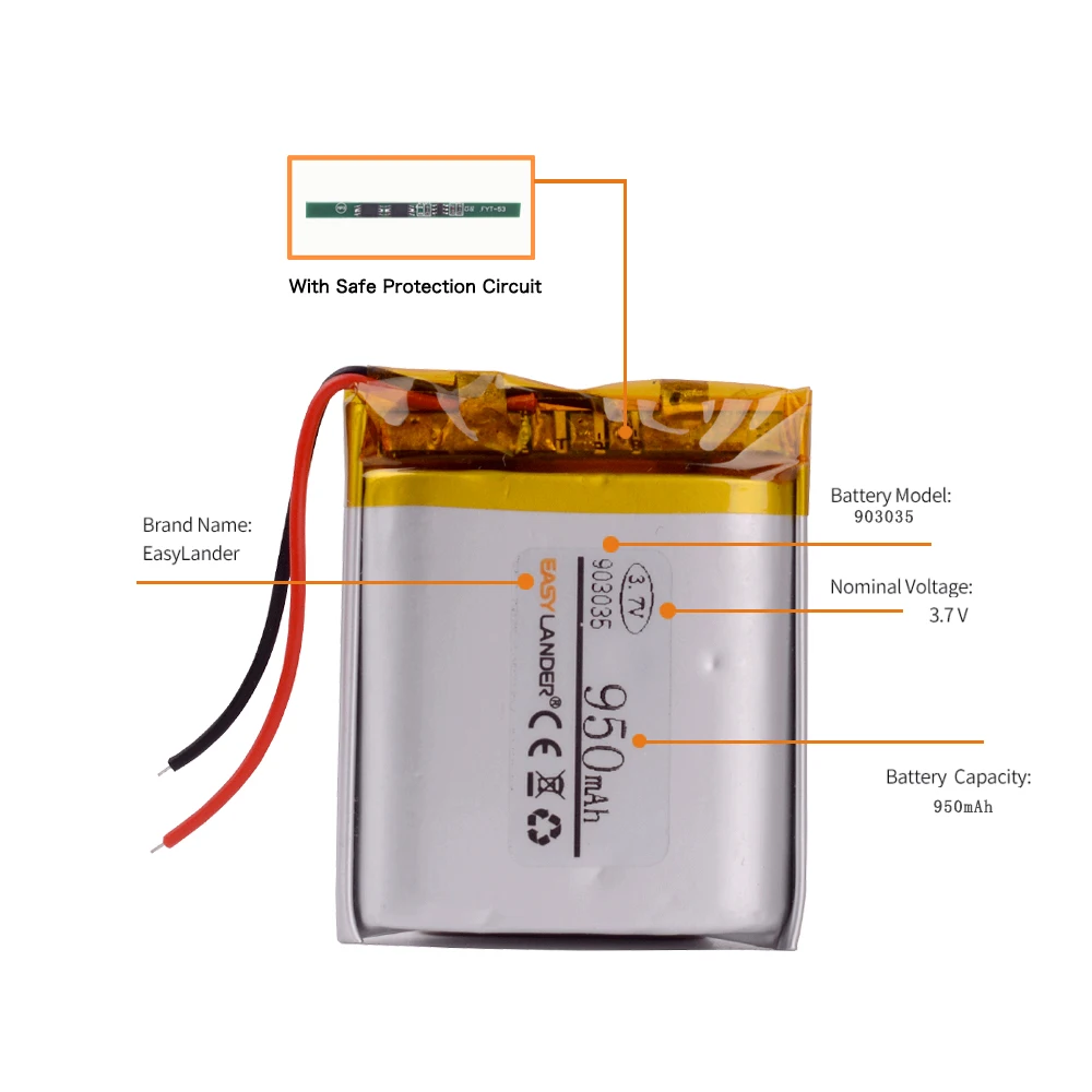 3 7 V 950mAh литий полимерный ионный аккумулятор для планшетных ПК Power bank электронная