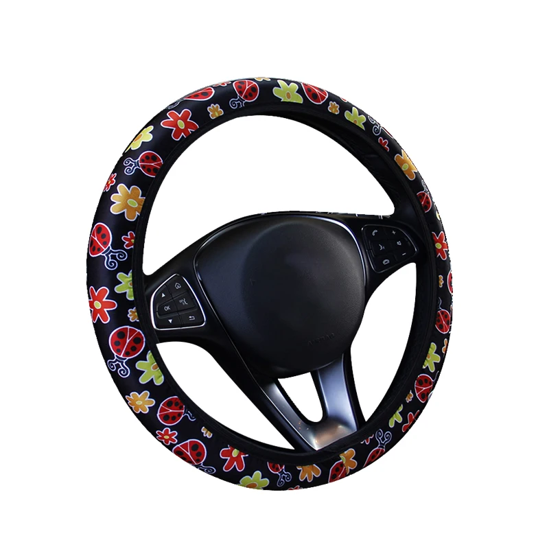 38CM Steering Wheel Cover Car For Women Beetle Print Anti-Slip Accessories 2019 New arrival | Автомобили и мотоциклы