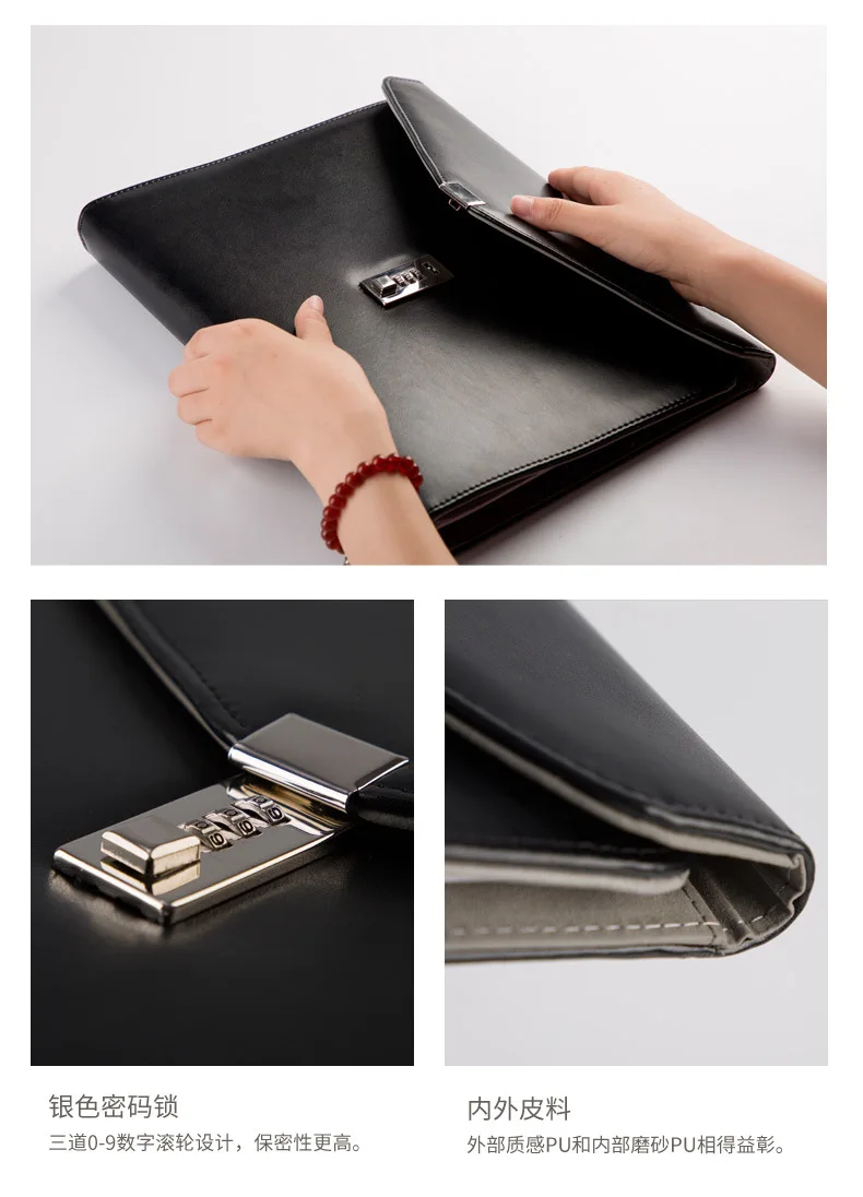 Деловой портфель A4 на молнии офисный с отделением для документов кожаный