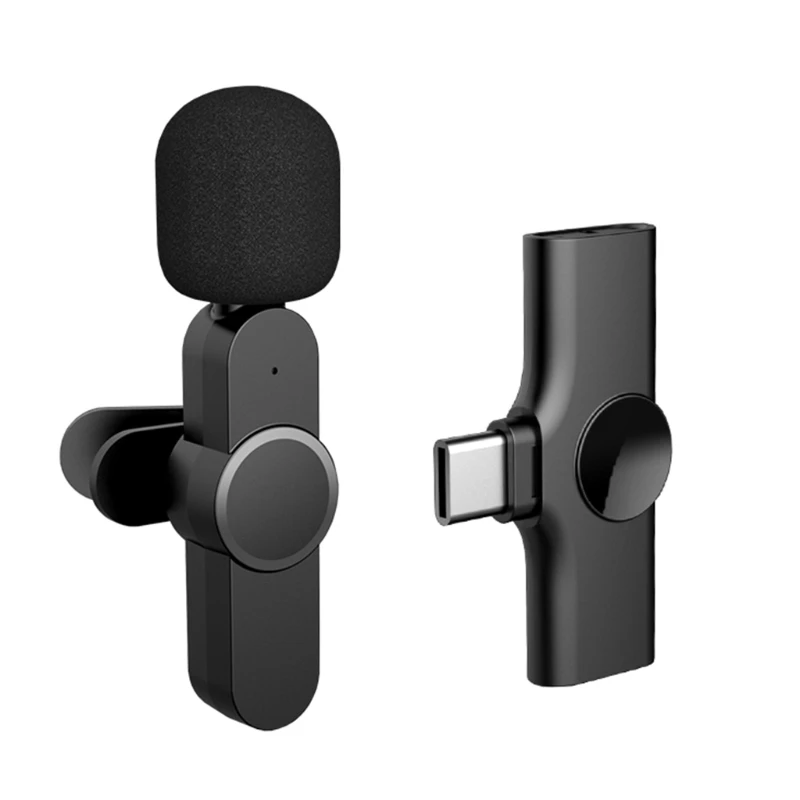 

Live Broadcast Mic Type C Wireless Microphone System USB C Video Recording Mic for Type C Cellphone Mobile Phone Tablet
