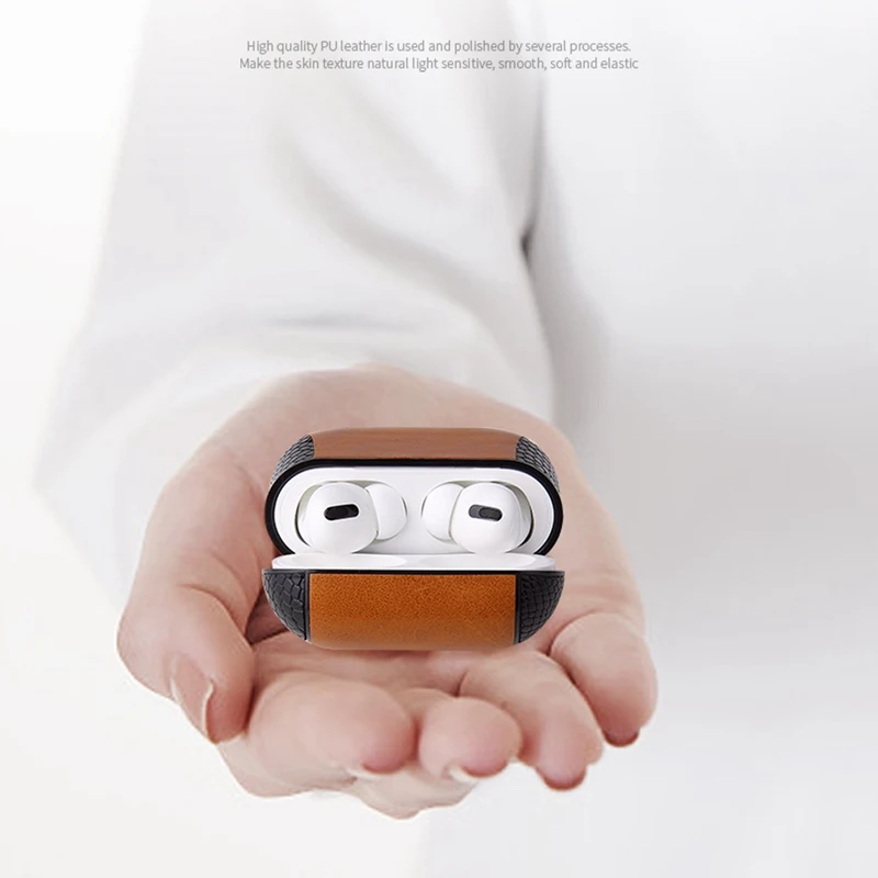 Чехол из искусственной кожи для Apple Airpods Pro противоударный чехол 2019 беспроводных