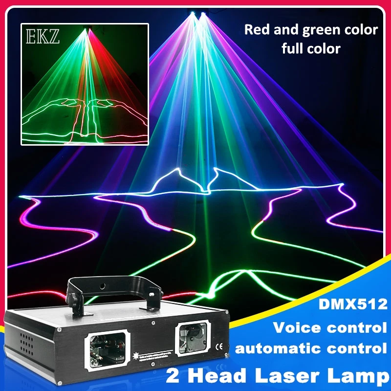 Factory Outlet Laser Lamp 2 Head Laser Dual Hole Stage EffectDMX512 Lighting For DJ Disco Party KTV Nightclub And Dance Floor
