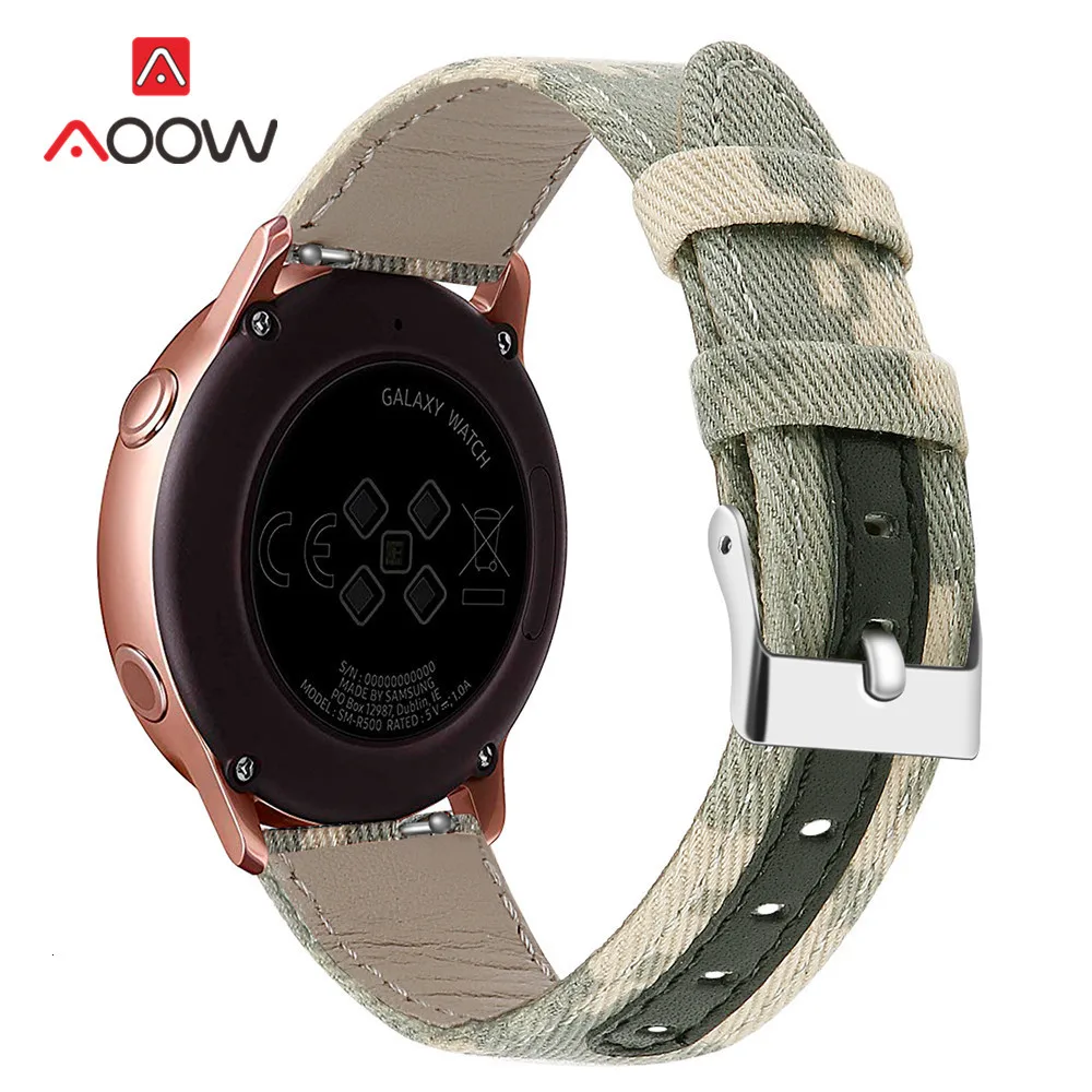 Нейлоновый ремешок из натуральной кожи для samsung Galaxy Watch Active 42 мм 46 мм gear S2 S3 Amazfit BIP браслет ремешок 20 мм 22 мм