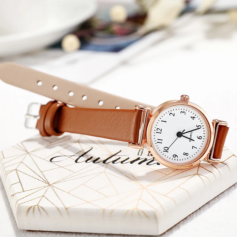 

Simple Fashion Casual digital dial leather strap Ladies Watches Clock Cute Women's Watch Quartz Wristwatches Gift reloj mujer
