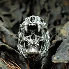 Мужское кольцо с черепом BEIER, Винтажное кольцо из нержавеющей стали в стиле панк-рок с изображением индийского ягуара и черепа, ювелирные изделия для мужчин