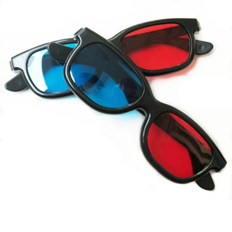 Универсальное красное и синее 3d стекло es черная рамка Cyan Anaglyph 3D для фильмов игр DVD