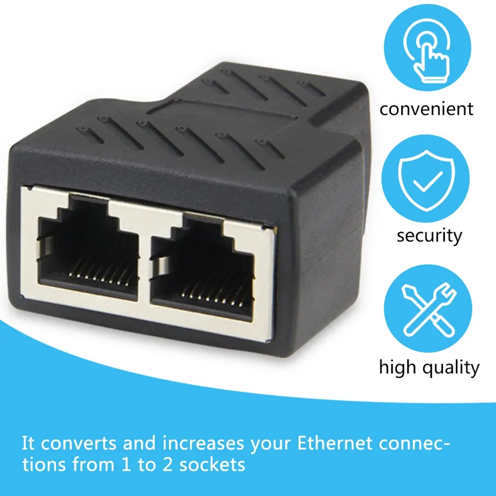 Y образный разветвитель для сети Ethernet RJ45 соединитель с 3 портами разъем 1 к 2