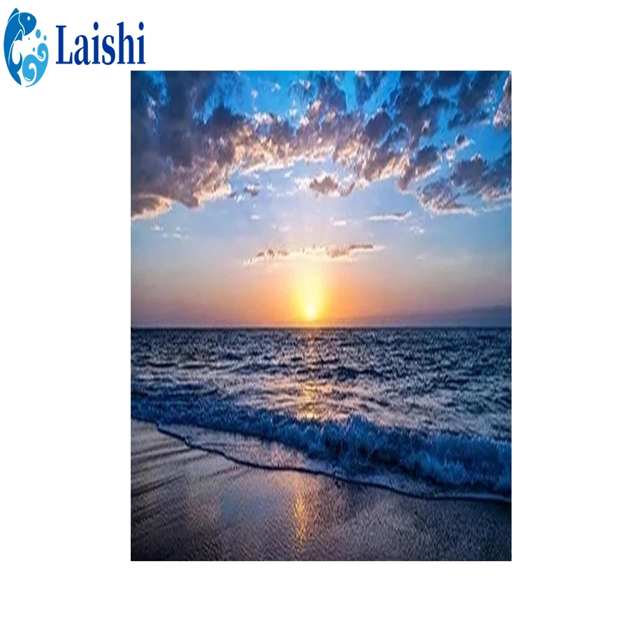 

3D Diy Diamond Painting Abstract art seaside sunset landscape Art Diamond Picture Mosaic Gift Home Wall Decoration pictures