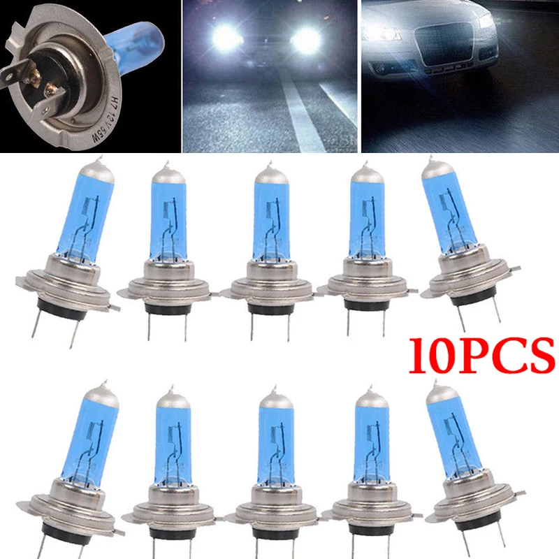 

Lamp Xenon Bulbs Headlights Light 12V 55W 6000K Halogen Car 10pcs Part