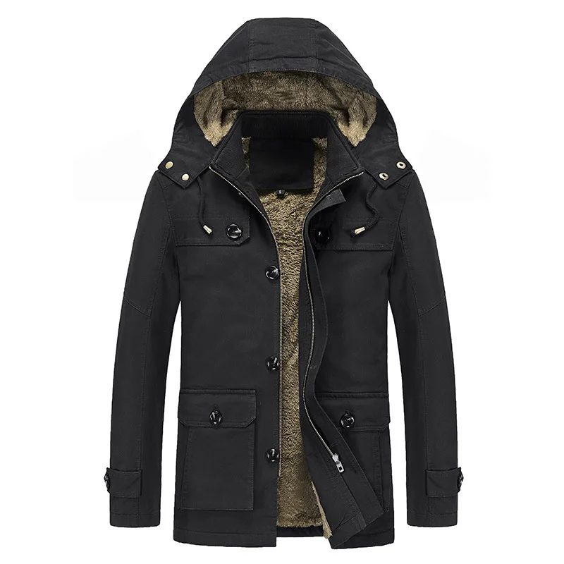 

Men Coat 2021 Winter Fashion Thicken Casual Windbreaker Jacket Men High-quality Warm Outwear Hooded Cotton Jacket Male M-5XL
