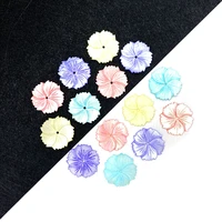 5pcs natural shell dyed five petal flower 23mm colorful shell carved beads woman fashion jewelry earrings necklace accessories