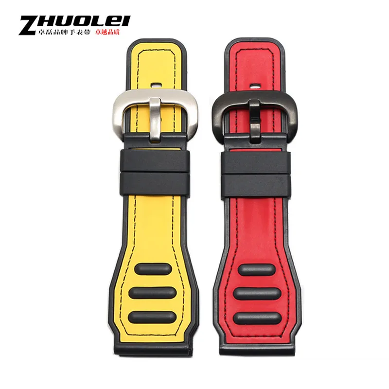 Ремешок силиконовый для мужских наручных часов резиновый водонепроницаемый