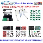 Комплект для настройки Kess V5.017 2,80 OBD2 Manager, K-tag V7.020 4 LED Online Master K-tag V2.25 ECU Программатор + Рамка BDM + Fgtech 0475