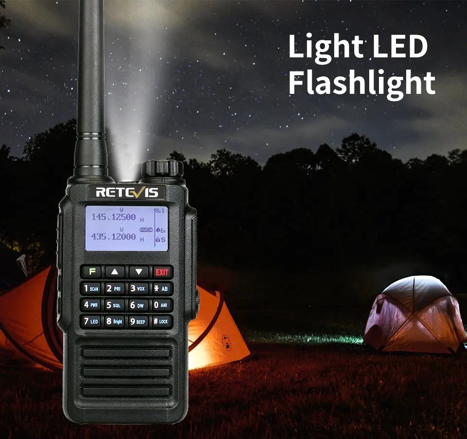 IP67 водонепроницаемый Walkie Talkie RETEVIS RT87 профессиональный большой диапазон 5 Вт UHF(или VHF) Hands Free FM Двухстороннее Радио рация