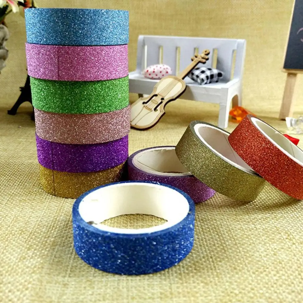 

10 Pcs Washi Paper Adhesive Tape DIY Craft Stickers Sticky Albums Decor 1.5cmx3m