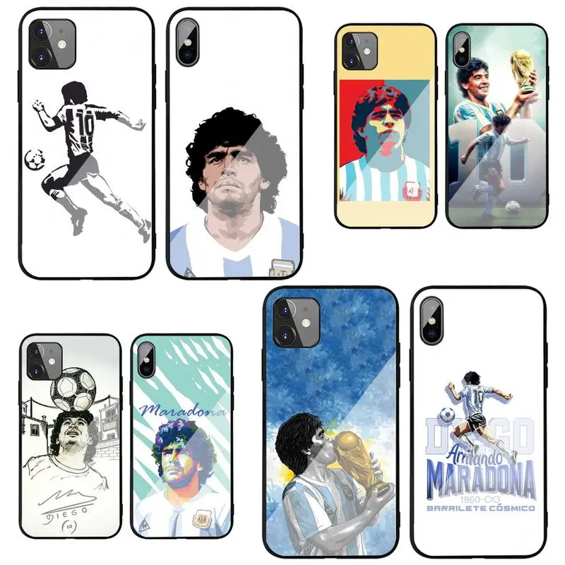 Диего Армандо Марадона чехол для телефона из закаленного стекла Iphone 11 12 Pro Max X XS XR
