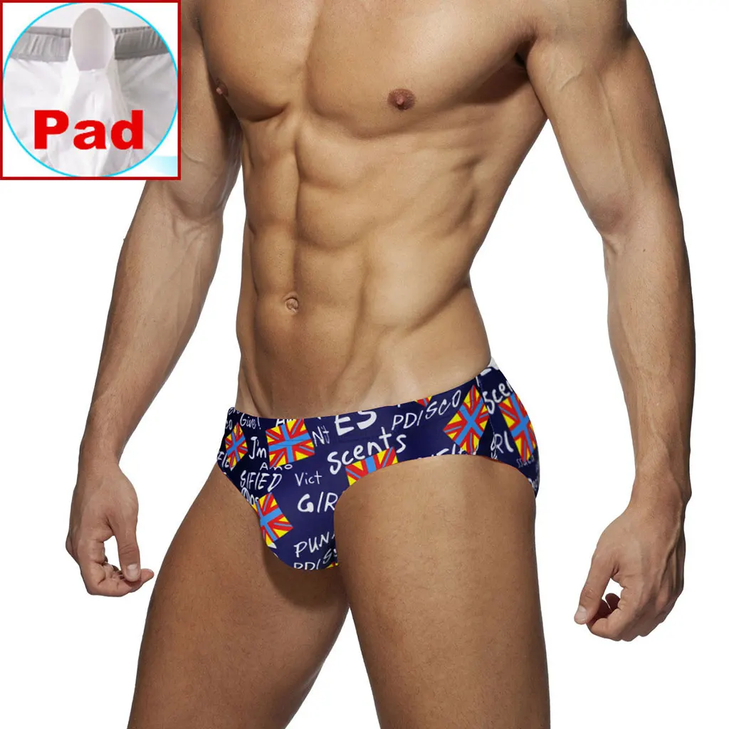 Мужские трусы плавки пуш ап дизайнерский мешочек для плавания бикини шорты с