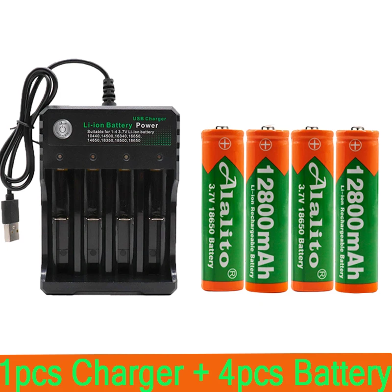 2019 18650 Батарея 3 7 V 12800mAh перезаряжаемая liion батарея для светодиодного фонарика