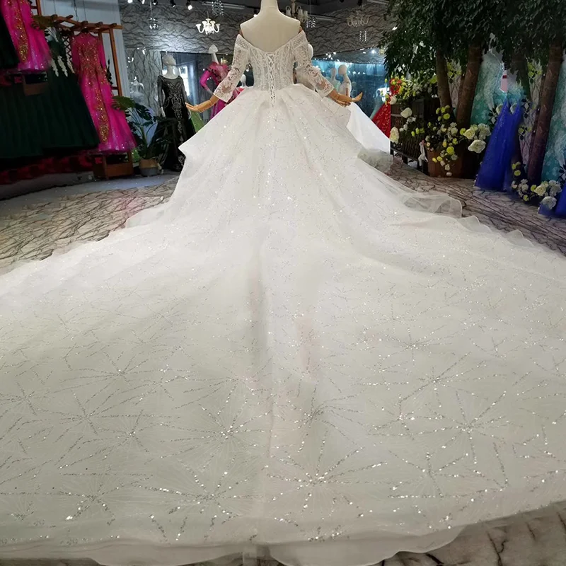 LSS147 новый дизайн свадебные платья с бахромой открытыми плечами Милое Свадебное