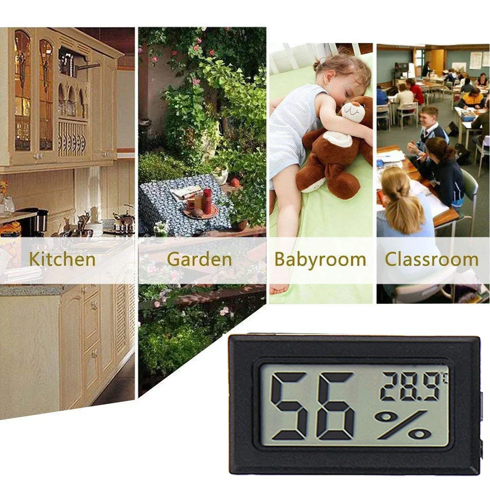 

Mini Convenient Digital LCD Thermometer Sensor Hygrometer Gauge Refrigerator Aquarium Monitoring Display Humidity Detector