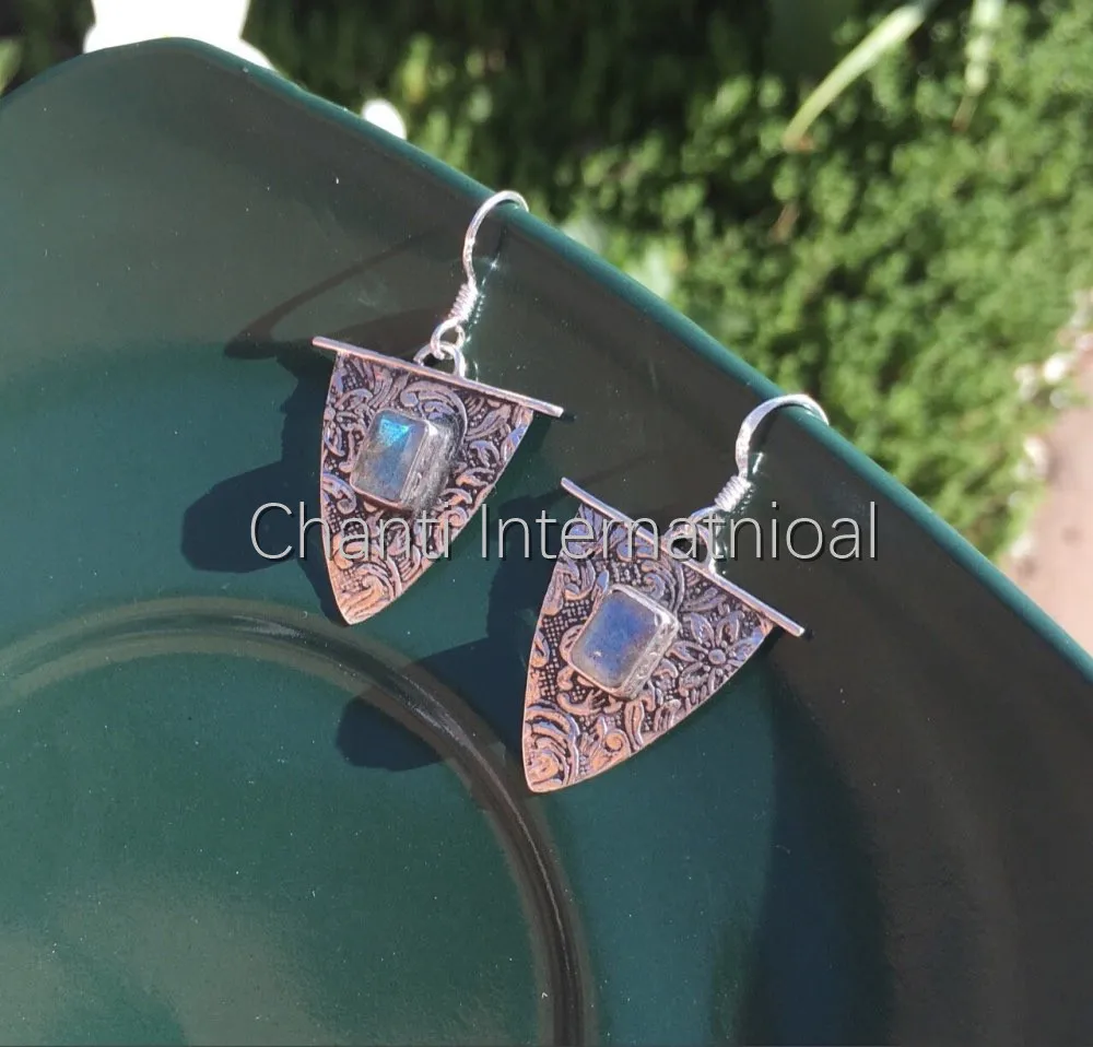 Популярный новый дизайн! Серьги из стерлингового серебра с аметистом 3 7