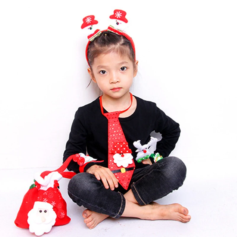 Рождественские галстуки с Санта Клаусом снеговиком оленем для детского декора