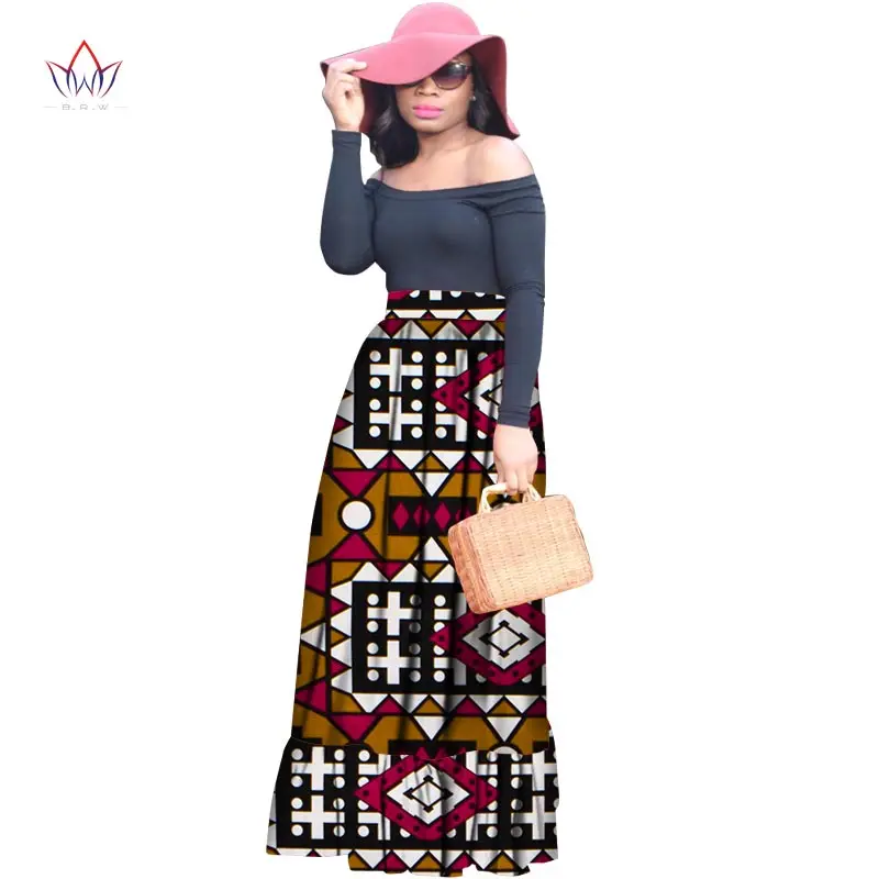 

2020 New Dashiki African Clothing For Women Print Traditional Ankara Africa Fashion Long Women Skirt Bazin Ladies Clothes WY854