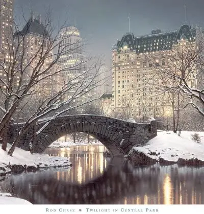

Metal wall plateTwilight in Central Park Photography Art Poster Print by Rod Chase, 30x32
