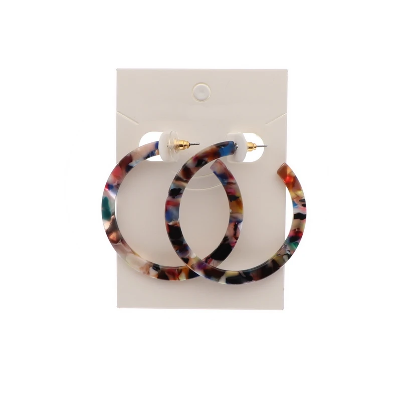 Богемные акриловые серьги женские кольца большие леопардовые гвоздики в виде