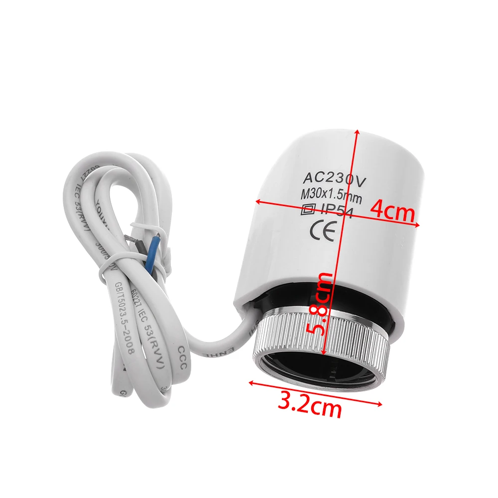 Нормально открывающийся закрытый термопривод Электротермический клапан 230 В для