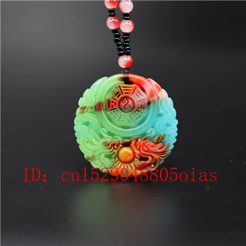 Натуральный цвет Нефритовый дракон кулон ожерелье Китайский жадеит ювелирные