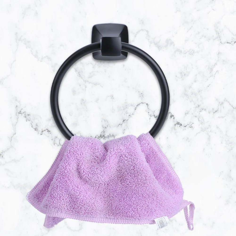 Космическая алюминиевая матовая черная вешалка для полотенец настенная в ванную