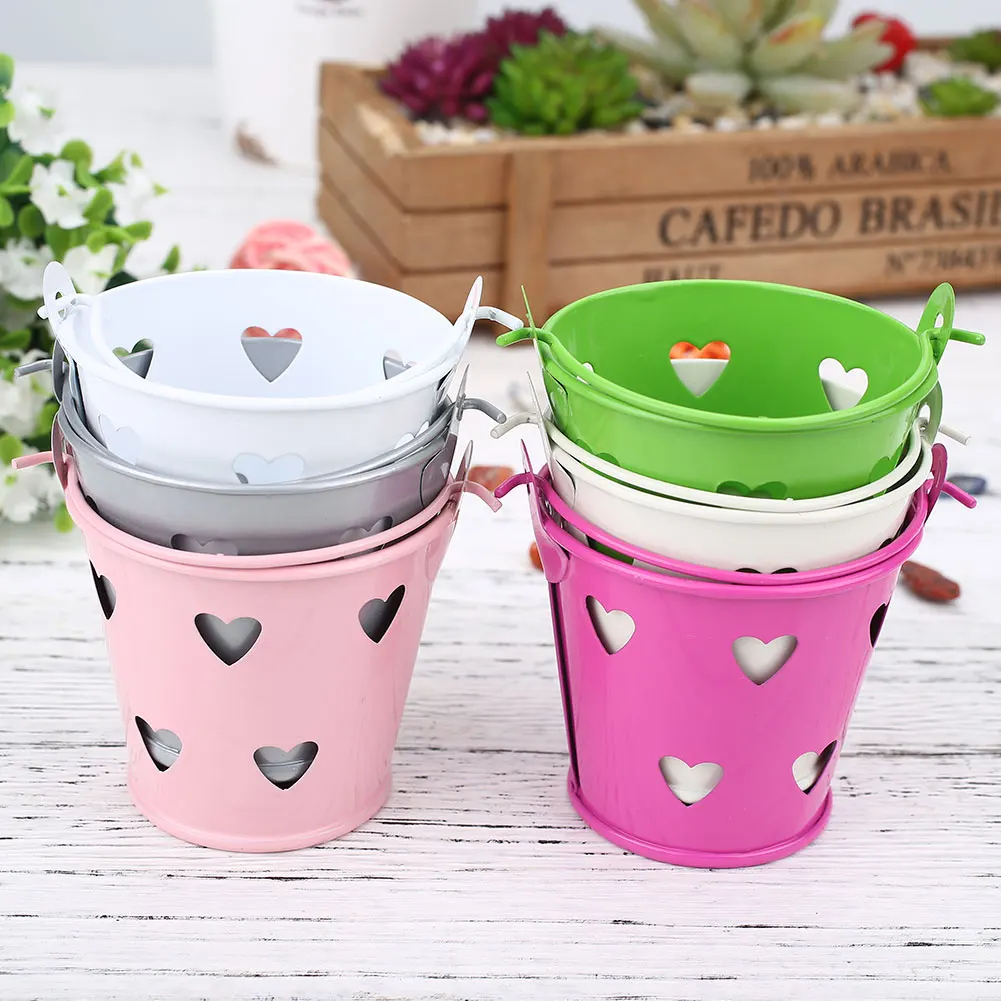 Мини металлическое ведро коробка для конфет пустой Железный цветочный горшок