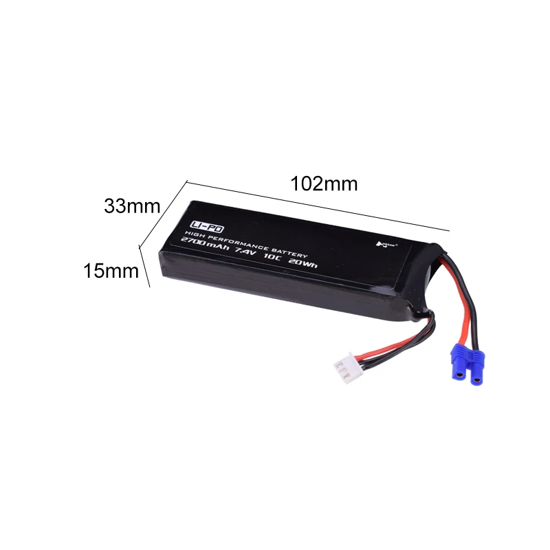 Original 7.4V 2700mAh 10C Rechargeable Battery 7.4 v 2700 mah H501S For Hubsan X4 RC Quadcopter Spare Parts | Игрушки и хобби
