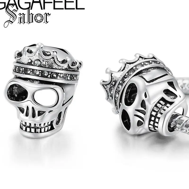 Пиратский Череп Шарм бусы DIY браслет ожерелье цепь с крутым черепом Бусины для