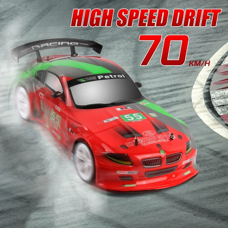 

1:10 70Km/H 2.4G RC Car Drift Racing Car Championship 4WD Battery Off Road Radio RC Vehicle with LED Headligh