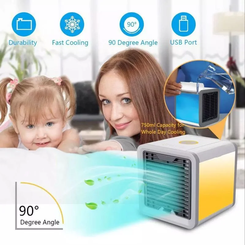 

Mini Air Conditioner Air Cooler Fan 7 Colors Light USB Portable Air Conditioner 3 Gear Personal Space Air Cooling Fan for Home