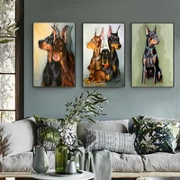 5d diy diamond painting cross stitch embroidery black dogs mosaic full square round drill wall decor handcraft gift